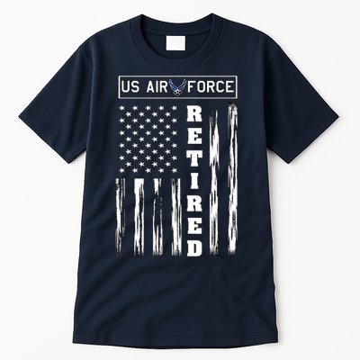AIR FORCE Retired - Distressed American Flag Tee Tall T-Shirt