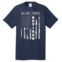 AIR FORCE Retired - Distressed American Flag Tee Tall T-Shirt