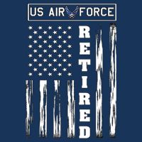 AIR FORCE Retired - Distressed American Flag Tee Drawstring Bag