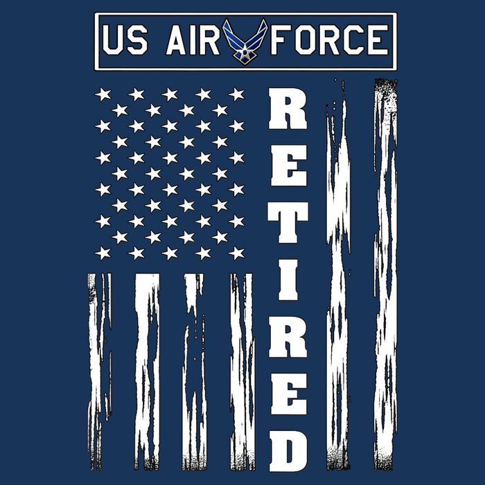 AIR FORCE Retired - Distressed American Flag Tee Drawstring Bag