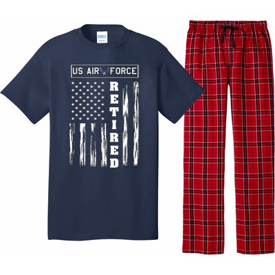 AIR FORCE Retired - Distressed American Flag Tee Pajama Set