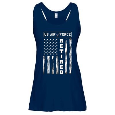 AIR FORCE Retired - Distressed American Flag Tee Ladies Essential Flowy Tank