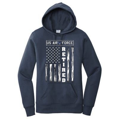 AIR FORCE Retired - Distressed American Flag Tee Women's Pullover Hoodie