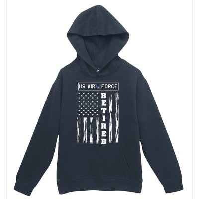 AIR FORCE Retired - Distressed American Flag Tee Urban Pullover Hoodie