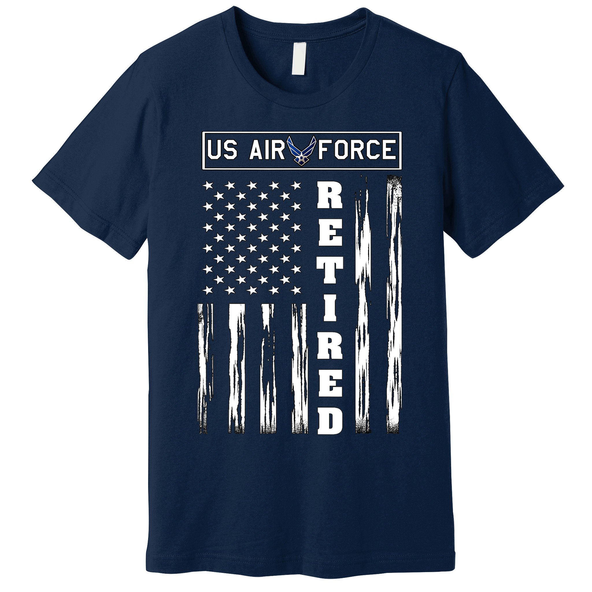 AIR FORCE Retired - Distressed American Flag Tee Premium T-Shirt