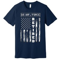 AIR FORCE Retired - Distressed American Flag Tee Premium T-Shirt