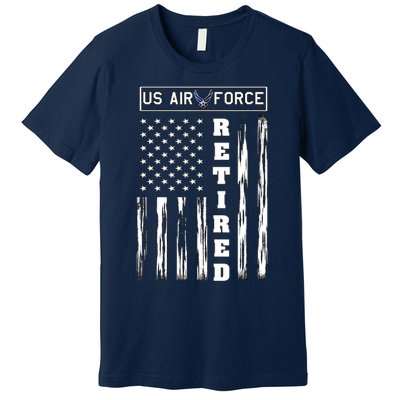 AIR FORCE Retired - Distressed American Flag Tee Premium T-Shirt