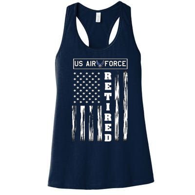 AIR FORCE Retired - Distressed American Flag Tee Women's Racerback Tank