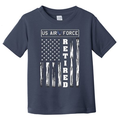 AIR FORCE Retired - Distressed American Flag Tee Toddler T-Shirt