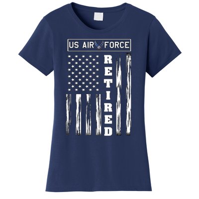 AIR FORCE Retired - Distressed American Flag Tee Women's T-Shirt