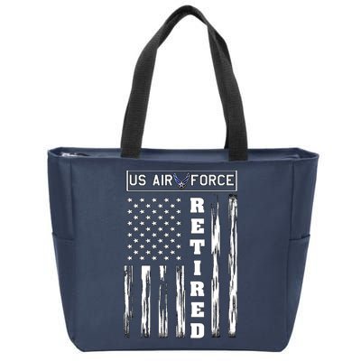 AIR FORCE Retired - Distressed American Flag Tee Zip Tote Bag