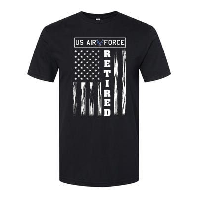 AIR FORCE Retired - Distressed American Flag Tee Softstyle CVC T-Shirt