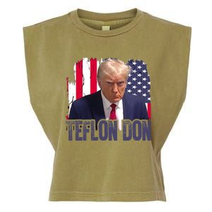 American Flag Republican Trump Teflon Don 2024 American Flag Republican Garment-Dyed Women's Muscle Tee