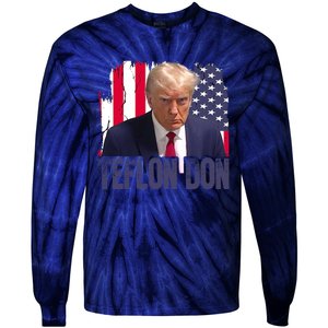 American Flag Republican Trump Teflon Don 2024 American Flag Republican Tie-Dye Long Sleeve Shirt