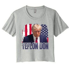 American Flag Republican Trump Teflon Don 2024 American Flag Republican Women's Crop Top Tee