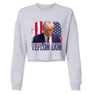 American Flag Republican Trump Teflon Don 2024 American Flag Republican Cropped Pullover Crew