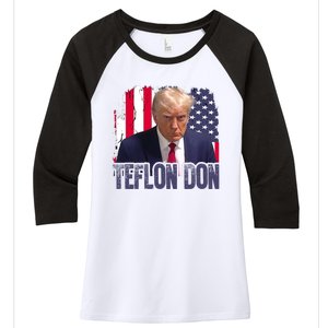 American Flag Republican Trump Teflon Don 2024 American Flag Republican Women's Tri-Blend 3/4-Sleeve Raglan Shirt