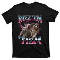 Autism Funny Rizz Em With The Tism Meme Autistic Racoon T-Shirt