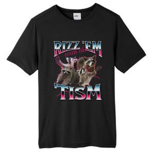 Autism Funny Rizz Em With The Tism Meme Autistic Racoon Tall Fusion ChromaSoft Performance T-Shirt