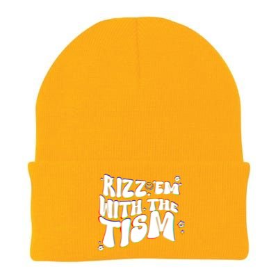 Autism Funny Rizz Em With The Tism Meme Autistic Cool Cute Gift Knit Cap Winter Beanie