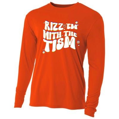 Autism Funny Rizz Em With The Tism Meme Autistic Cool Cute Gift Cooling Performance Long Sleeve Crew