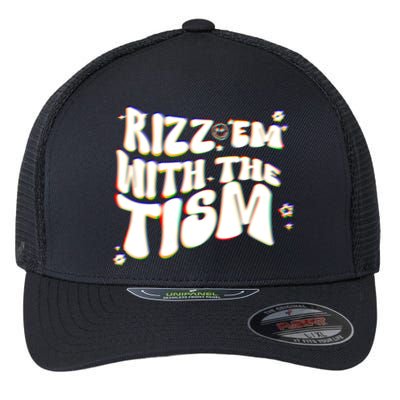 Autism Funny Rizz Em With The Tism Meme Autistic Cool Cute Gift Flexfit Unipanel Trucker Cap