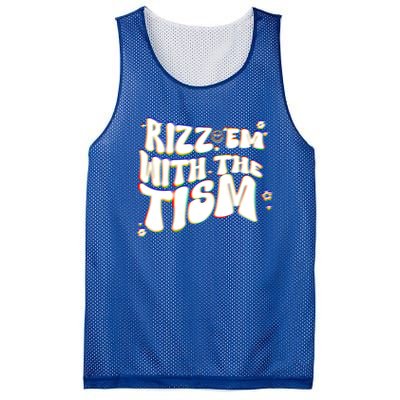 Autism Funny Rizz Em With The Tism Meme Autistic Cool Cute Gift Mesh Reversible Basketball Jersey Tank