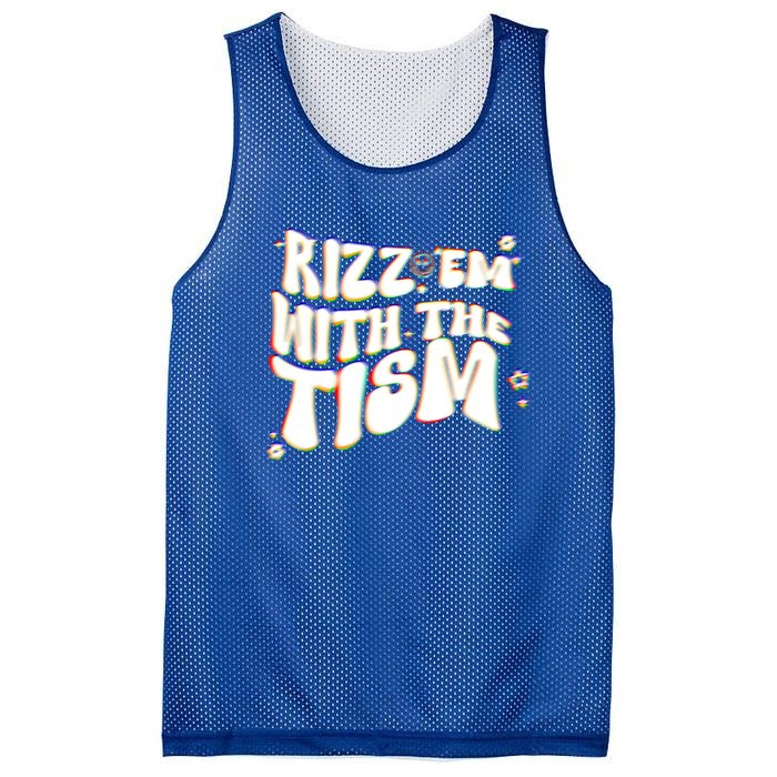 Autism Funny Rizz Em With The Tism Meme Autistic Cool Cute Gift Mesh Reversible Basketball Jersey Tank