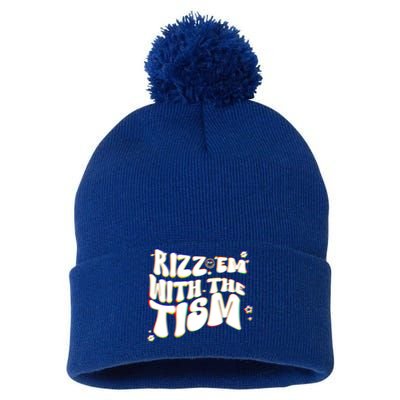 Autism Funny Rizz Em With The Tism Meme Autistic Cool Cute Gift Pom Pom 12in Knit Beanie