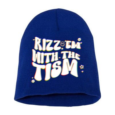 Autism Funny Rizz Em With The Tism Meme Autistic Cool Cute Gift Short Acrylic Beanie