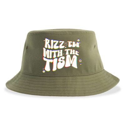 Autism Funny Rizz Em With The Tism Meme Autistic Cool Cute Gift Sustainable Bucket Hat