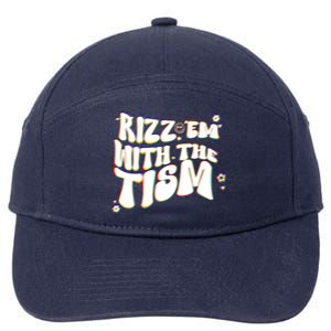 Autism Funny Rizz Em With The Tism Meme Autistic Cool Cute Gift 7-Panel Snapback Hat