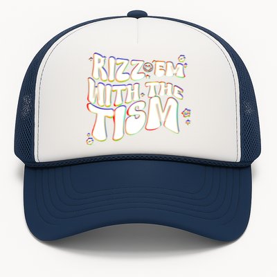 Autism Funny Rizz Em With The Tism Meme Autistic Cool Cute Gift Trucker Hat