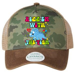 Autism Funny Rizz Em With The Tism Meme Autistic Dinosaure Gift Legacy Tie Dye Trucker Hat