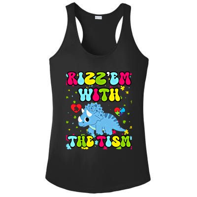 Autism Funny Rizz Em With The Tism Meme Autistic Dinosaure Gift Ladies PosiCharge Competitor Racerback Tank