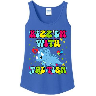 Autism Funny Rizz Em With The Tism Meme Autistic Dinosaure Gift Ladies Essential Tank