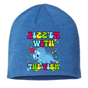 Autism Funny Rizz Em With The Tism Meme Autistic Dinosaure Gift Sustainable Beanie