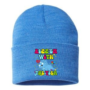 Autism Funny Rizz Em With The Tism Meme Autistic Dinosaure Gift Sustainable Knit Beanie