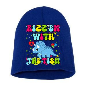 Autism Funny Rizz Em With The Tism Meme Autistic Dinosaure Gift Short Acrylic Beanie