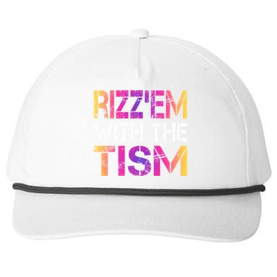 Autism Funny Rizz Em With The Tism Meme Autistic Awareness Gift Snapback Five-Panel Rope Hat