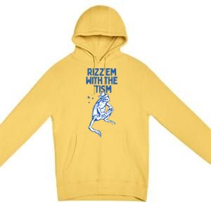 Autism Funny Rizz Em With The Tism Meme Autistic Frog Cute Gift Premium Pullover Hoodie