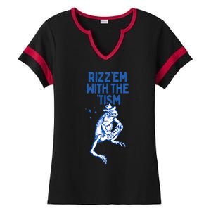 Autism Funny Rizz Em With The Tism Meme Autistic Frog Cute Gift Ladies Halftime Notch Neck Tee