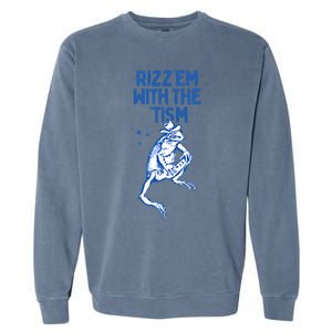 Autism Funny Rizz Em With The Tism Meme Autistic Frog Cute Gift Garment-Dyed Sweatshirt