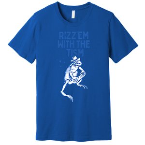 Autism Funny Rizz Em With The Tism Meme Autistic Frog Cute Gift Premium T-Shirt