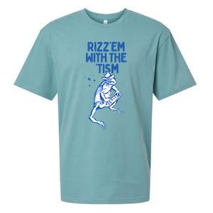 Autism Funny Rizz Em With The Tism Meme Autistic Frog Cute Gift Sueded Cloud Jersey T-Shirt