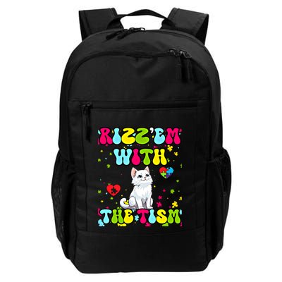 Autism Funny Rizz Em With The Tism Meme Autistic Cute Cat Great Gift Backpack