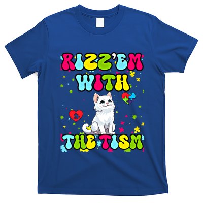 Autism Funny Rizz Em With The Tism Meme Autistic Cute Cat Great Gift T-Shirt