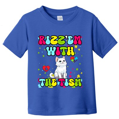 Autism Funny Rizz Em With The Tism Meme Autistic Cute Cat Great Gift Toddler T-Shirt