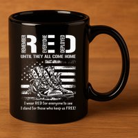 American Flag Red Friday Until They Come Home USA 11oz C Handle Ceramic Mug