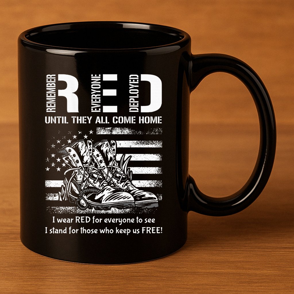 American Flag Red Friday Until They Come Home USA 11oz C Handle Ceramic Mug